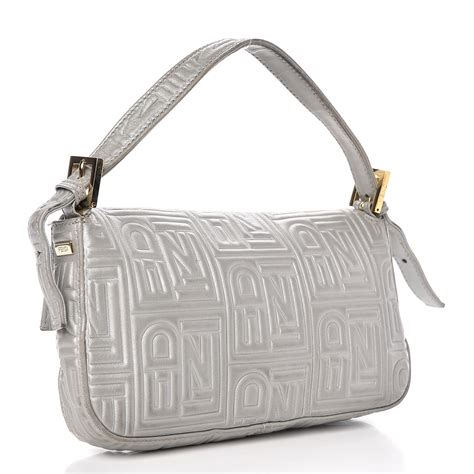 fendi nappa embossed baguette|Fendi baguette silver.